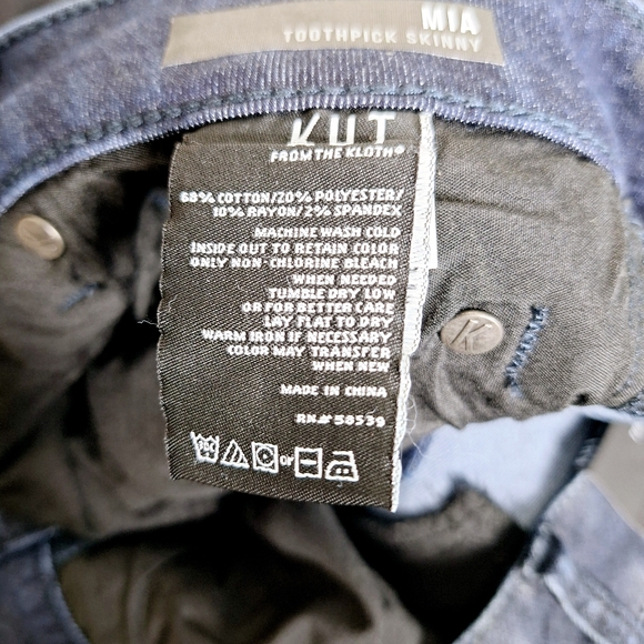 NWT Kut From The Cloth"The Toothpick Skinny"Plus-size Mia dark metallicfin. jean - Picture 6 of 13